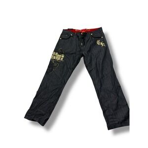 Vintage Crown Holder Jeans Men's 42 X 35"  Embroidered Pockets dark grey